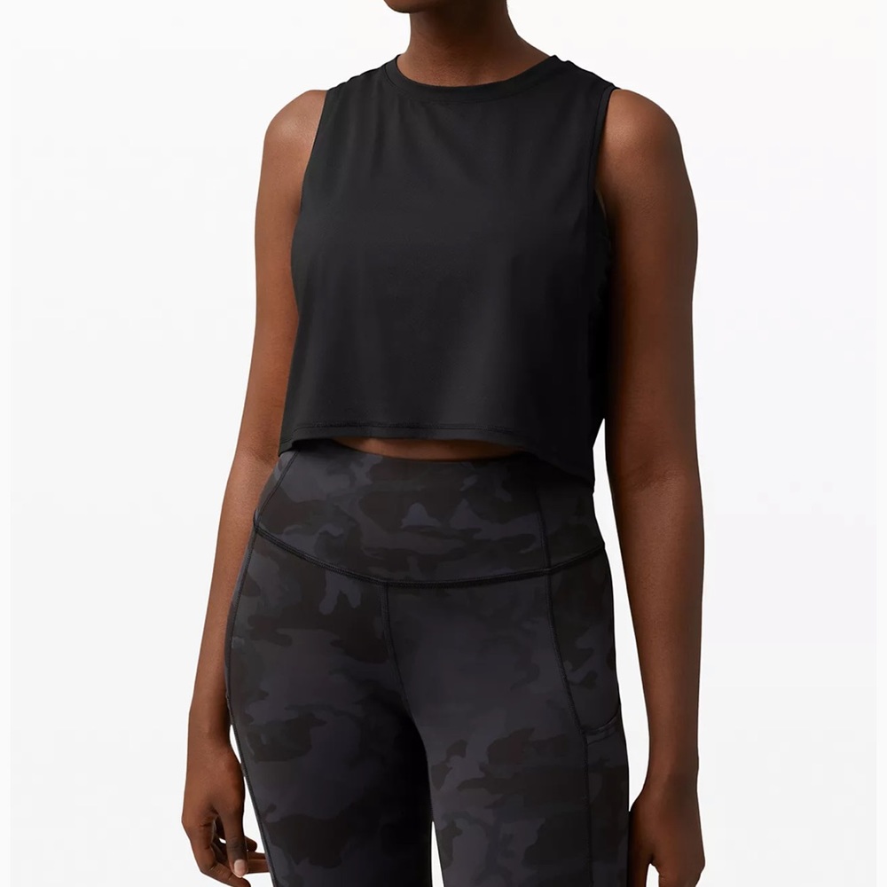Lululemon Black Muscle Love Crop Tank Top